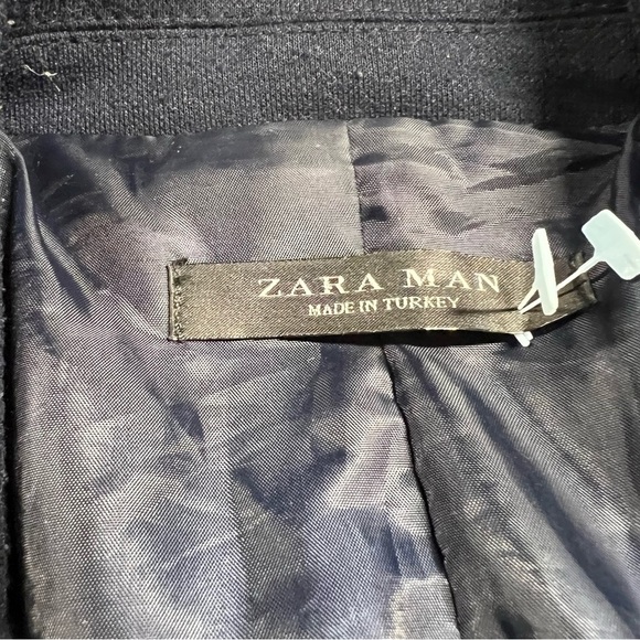 Zara Man Navy Blue STRETCH BLAZER Size Medium EUC - Picture 6 of 11